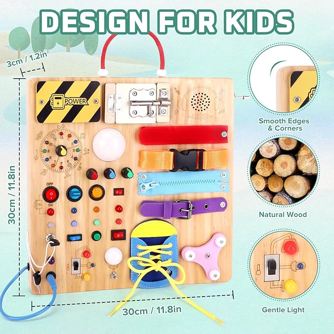 Hoarosall 23 in 1 Busy Board Montessori Toys for Toddler and 1-3 Year Old Boys and Girls