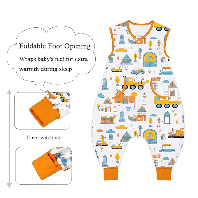 Toddler Sleep Sacks Sleep Sack 9-24 Months with legs Cozy comfy Baby Warable Blanket with 2-Way Zipper (9M-2T)