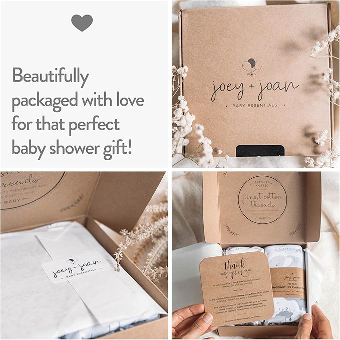 Bassinet Fitted Sheets Compatible with 4moms Breeze Plus Bassinet Model 1045 – Snuggly Soft 100% Jersey Cotton – Cream + Brown – 2 Pack – Not for Old Models