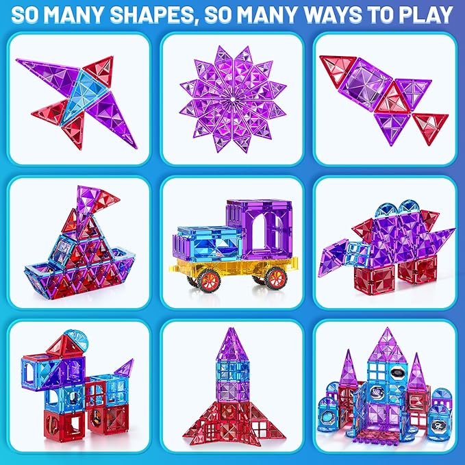 Magnet Toy for Toddlers 1-3, Toddler Magnet Building Blocks Tiles Toys for Kids Ages 1-3 4-8, Preschool Learning Sensory Educational Gifts Toys for Boys and Girls 3+ Year Old