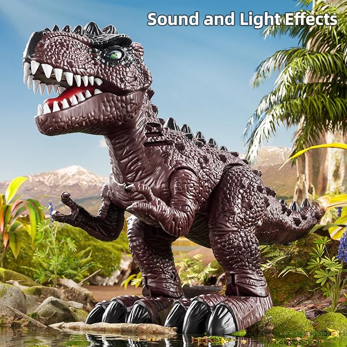 Dinosaur Toys for Kids 3 4 5 6 7 8 Years Old - Electronic Walking Dinosaur Figures for Boys 4-7 5-7, Toddler Boys Toys Set for Kids 3-5 with Sound Light, Birthday Gifts