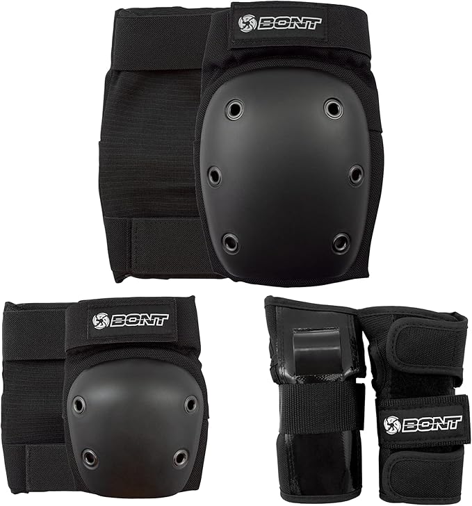 Bont Skates– Junior/Kids Triple Pad Protection Set with Knee Pads, Elbow Pads and Wrist Guards