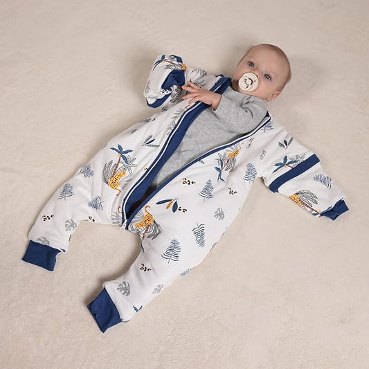 2.5 Tog Winter Sleep Sack with Feet for Baby/Toddler, Sleeping Bag with Legs & Detachable Sleeves