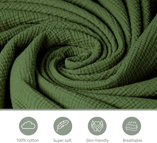 Baby Muslin Bassinet Sheets 3 Pack for Boys & Girls, Soft Breathable Cotton Bassinet Mattress Cover, Universal Fit for Hourglass, Oval, and Rectangle Mattress (Leaf Green)