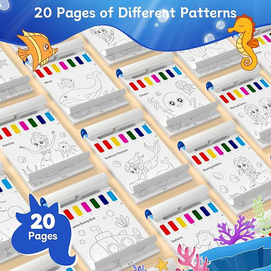 PERRYHOME Paint with Water Coloring Books for Kids,Mess Free Toddler Watercolor Painting Set,Unicorn Mermaid Arts and Crafts Toys-Birthday Christmas Gifts for Toddlers Girls Ages 3 4 5 6 7 8