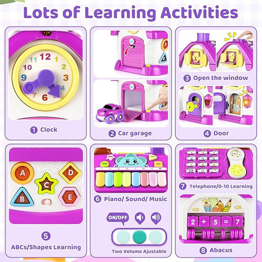 Marstone Toddler Toys for 1 Year Old Girl Gifts: 8 in 1 Multi-Functional Learning Baby Musical House for 1 2 3 Yr Old Girl and Boy Birthday Gifts, Educational Baby Toys 6-12, 12-18 Months