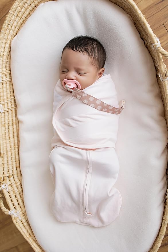 LullaBaby "Double Dream Swaddle: Exclusive Dual Wing Design, Pediatrician-Endorsed, Ultra-Soft Cotton, 2-4 Months, 12-20 lbs - Primrose Pink