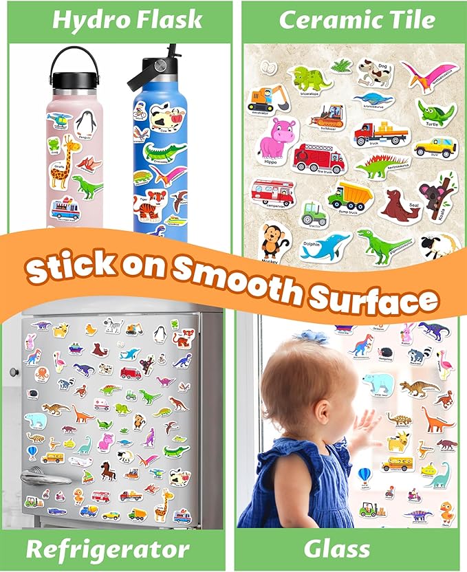 Walenced Reusable Sticker Book for Toddlers, Stickers for Kids, Toddler Sticker Book, Toddler Craft Activities, Toddler Travel Toys Ages 3 and Up Boy Girl Birthday Gifts