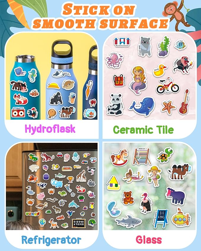 Benresive Reusable Sticker Books for Toddlers, 3 Sets Travel Stickers for Kids, Toddler Sticker Book, Crafts Activities for Toddlers, 3 and Up Birthday Gifts Travel Toys