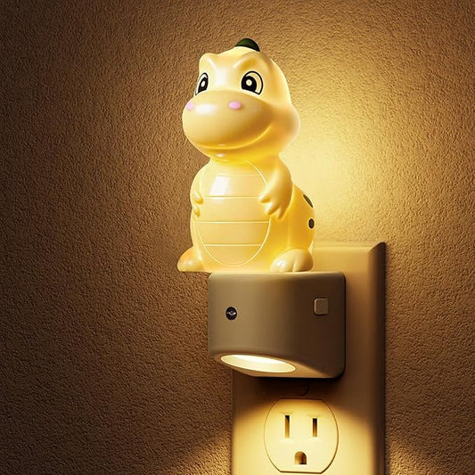L LOHAS LED Night Light for Kids, 3D Dinosaur Night Light Plug in, Dusk to Dawn Nursery Night Lights, RGB+Soft White 3000K, 3 Lighting Modes, Room Decor, Children