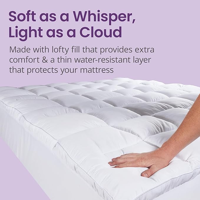 SafeRest CloudGuard - Queen Size Hybrid Mattress Protector & Pad (Extra Padded) - Waterproof Quilted Pillow Top Mattress Cover - Thick, Plush & Fitted Mattress Topper for Bed