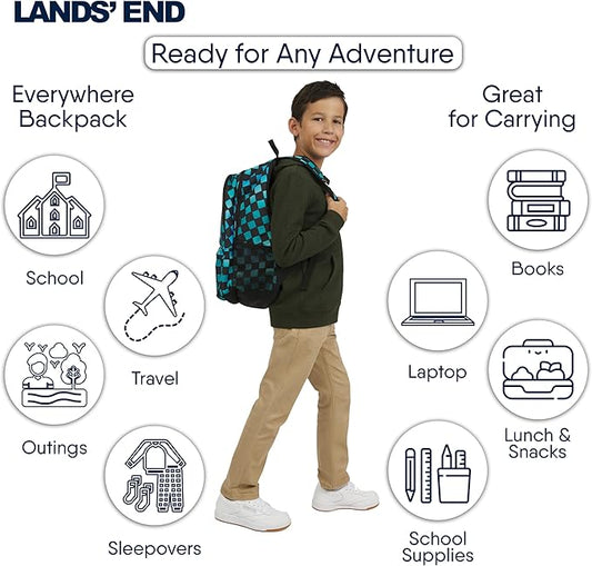 Lands' End Unisex Kids Large ClassMate Lightweight Durable Elementary School Backpack, Tundra