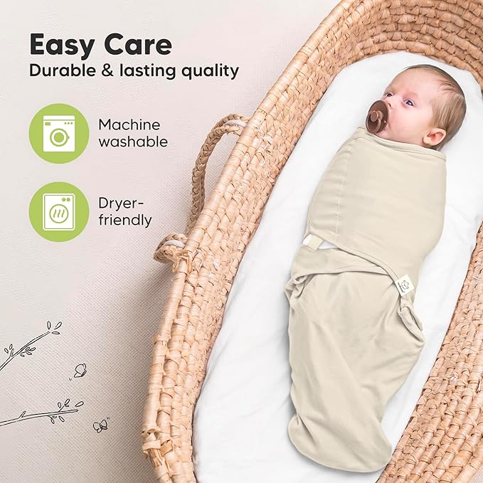 KeaBabies 3-Pack Organic Baby Swaddle Sleep Sacks - Swaddles for Newborns, Infant 0-3 Months, Baby Girls, Boys, Soft & Snug Newborn Sleep Sack, Nursery Swaddling Blankets (Bumble Bear)