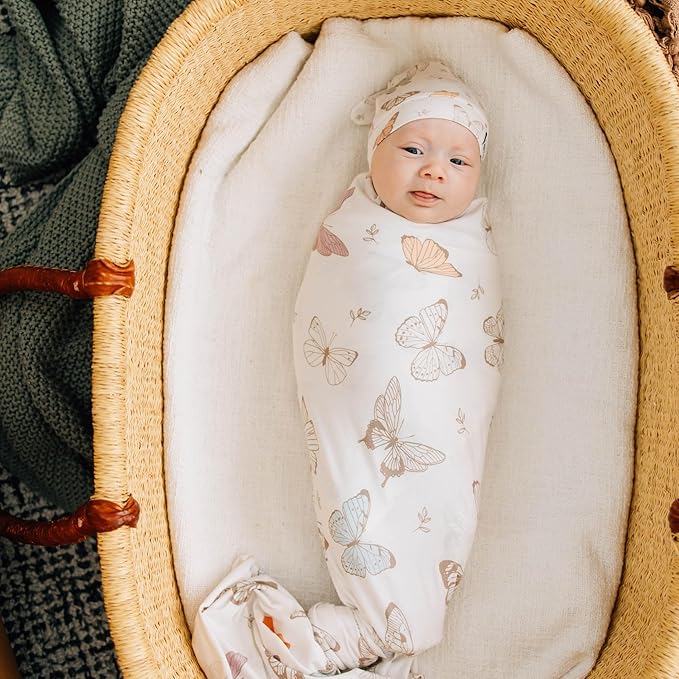 Copper Pearl Large Premium Knit Baby Swaddle Receiving Blanket Luna
