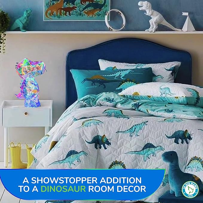 In His Name LED Dinosaur Night Light for Boys and Girls Dinosaur Lamp Premium Trex Nightlight for Kids & Bedside Dino Night Light for Unique Light Gifts Room Decor Spring Summer