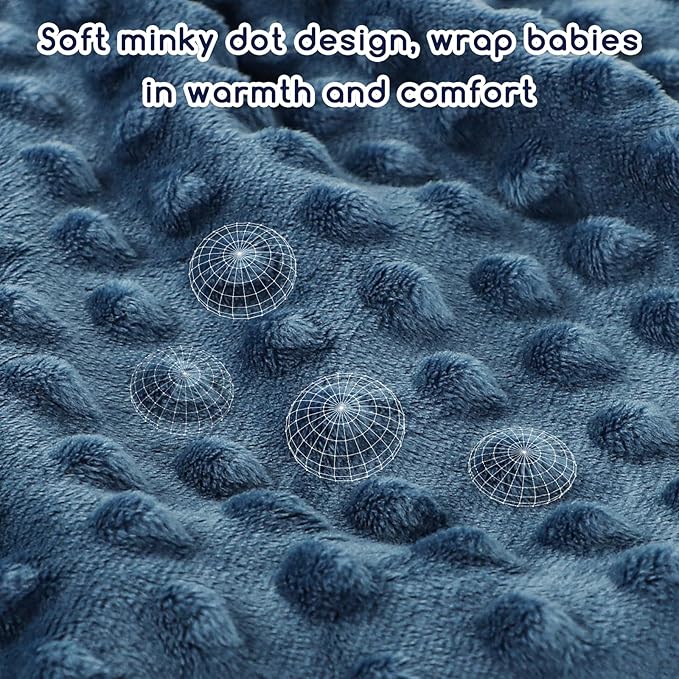 Baby Blankets for Girls, Toddler Newborn Blanket Double Layer with Dotted Backing Crib Receiving Blanket for Toddler Nursery Bed Blanket, Dinosaur, 30x40 Inches
