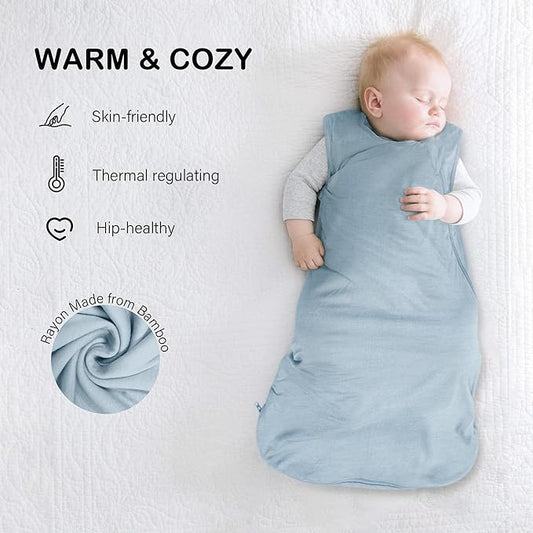 MEXXI Sleep Sack 1.0 TOG, Rayon Made from Bamboo Sleep Sack, Ultra Soft Wearable Blanket for Baby with 2-Way Zippers