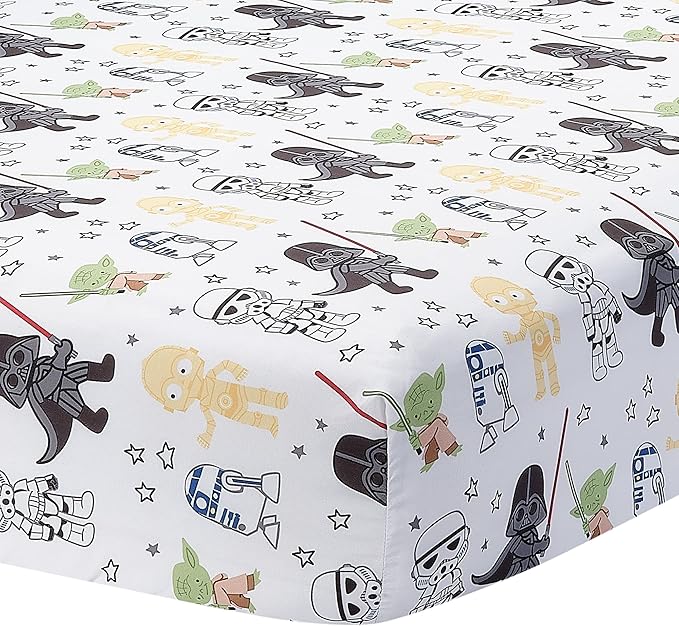 Lambs & Ivy Star Wars Classic 3-Piece Baby Crib Bedding Set - Yoda/Darth Vader