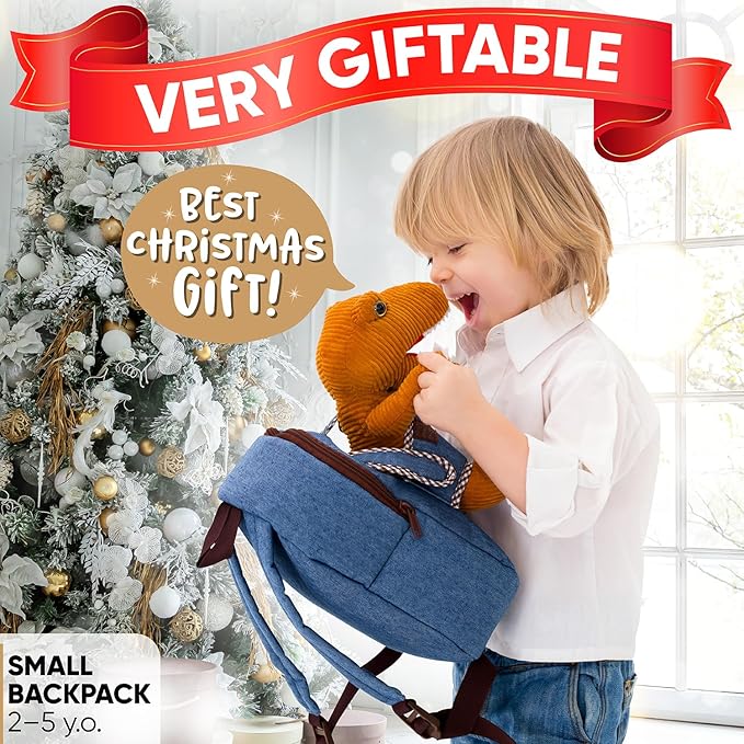 Dinosaur Toys for Kids 3-5, Dinosaur Toys for Kids 2-4, Birthday Gifts for 2 Year Old Boy, Gifts for 3 Year Old Boys, Toddler Backpack