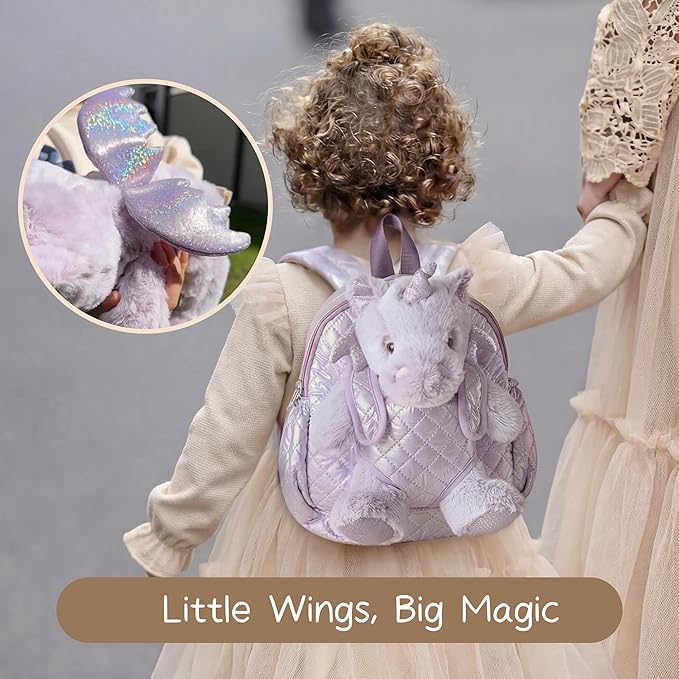Moonkie Hug & Go Unicorn Toddler Backpack – Soft Plush Bag with Detachable Toy for Girls Aged 2–4 | Perfect for Daycare | Travel & Birthday Gifts for 3-Year-Old Kids