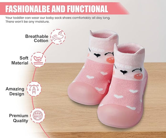 Baby Sock Shoes Boys Girls First Walking Shoes Non-Slip Slippers Soft Sole Sneakers Toddler Infant Babygirl