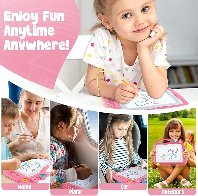 Daisiki Magnetic Drawing Board, Toddler Toys for Age 1 2 3 Boys Girls, Toddler Drawing Board, Birthday Easter Christmas Halloween Kids Toy Gifts for Boys and Girls