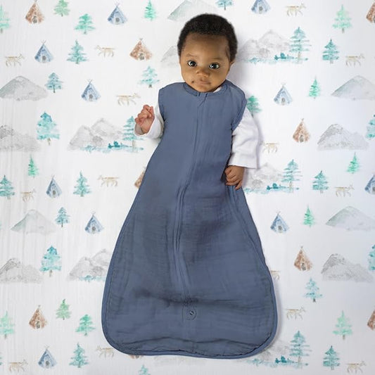 SwaddleDesigns Softest Cotton Muslin Fitted Crib Sheet, Toddler Sheet for Boys & Girls, Fits Standard Crib Mattress (28 x 52 inches), Watercolor Mountains & Trees