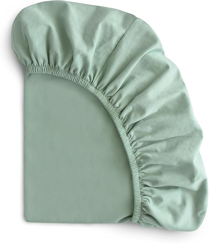 mushie Stretchy & Soft Crib Sheet | Fitted 28" x 52" (Roman Green)