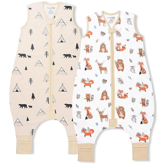 Mama Cheetah Toddler Sleep Sack with Feet 2T, 0.5 TOG Organic Cotton Baby Wearable Blankets with Legs, Baby Sleeping Bag for Walkers, Early Walker Medium