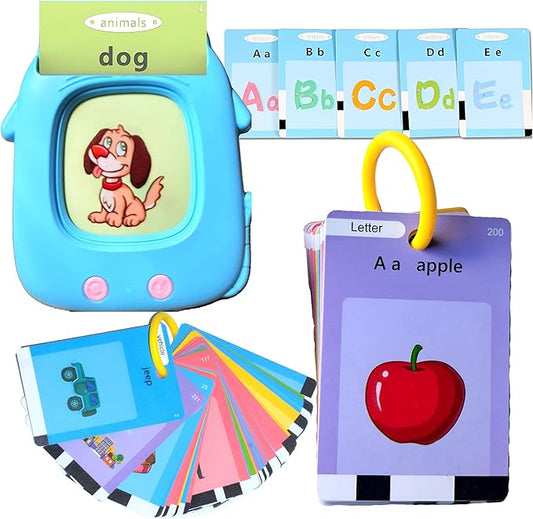 Durable Talking Flash Cards for Toddlers 1-3, Pocket Speech with 274 undestructible FlashCards & a Carrying Ring, Montessori Toys for 1 Year Old, Education Toys for Boys & Girls, Gifts for Grandkids