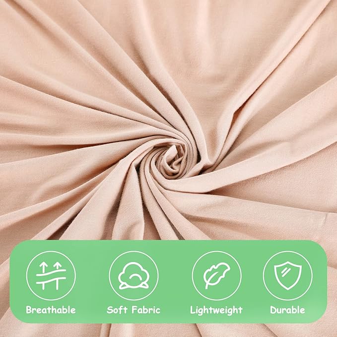 iEvolve Cotton Knitted Baby Swaddle Blanket with Hat Headband Set Newborn Swaddle Wrap Receiving Blankets for Baby Girl Boy 45" x 45"(Beige)