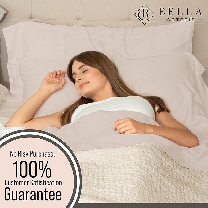 Bella Coterie Luxury Bamboo Viscose California King Size Flat Sheet | 100% Organically Grown | Ultra Soft | Cooling for Hot Sleepers [Dune]