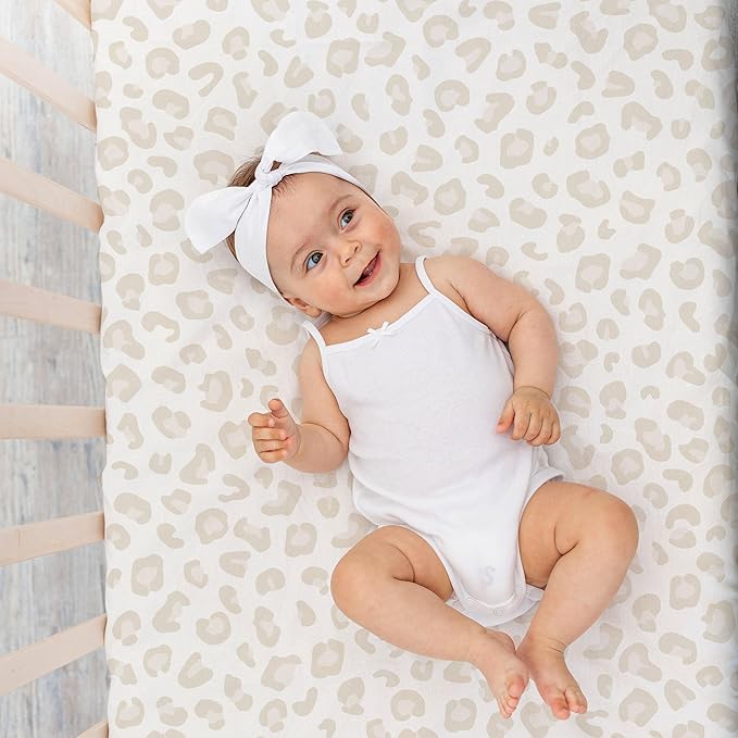 Makemake Organics GOTS Certified Organic Cotton Fitted Crib Sheet Soft Breathable (28"x52", Wild)
