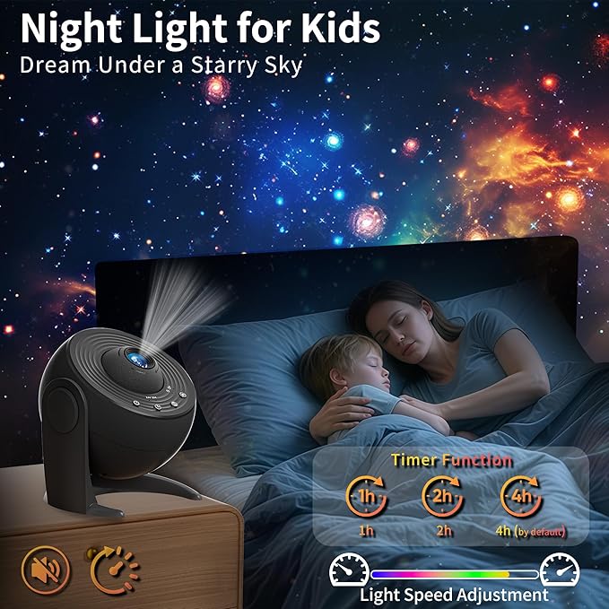 FlyLily Galaxy Projector for Bedroom, 13 in 1 Planetarium Star Projector with Solar System & Constellation, 360° Rotating Galaxy Light, Space Night Light for Kids Adults Gifts