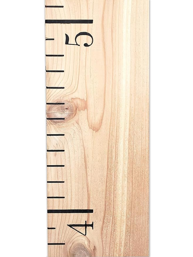Rockin' Wood Custom Name Growth Chart for Kids Made from Reclaimed Rustic Wood - Hand Painted No Vinyl (Natural)