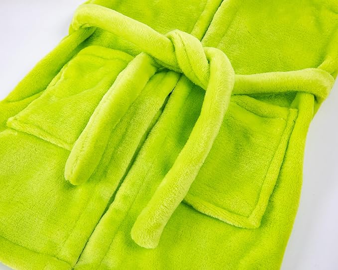 Dinosaur Boys Girls Fleece Hooded Robe Kids Toddler Warm Fuzzy Cartoon Dino Bathrobe