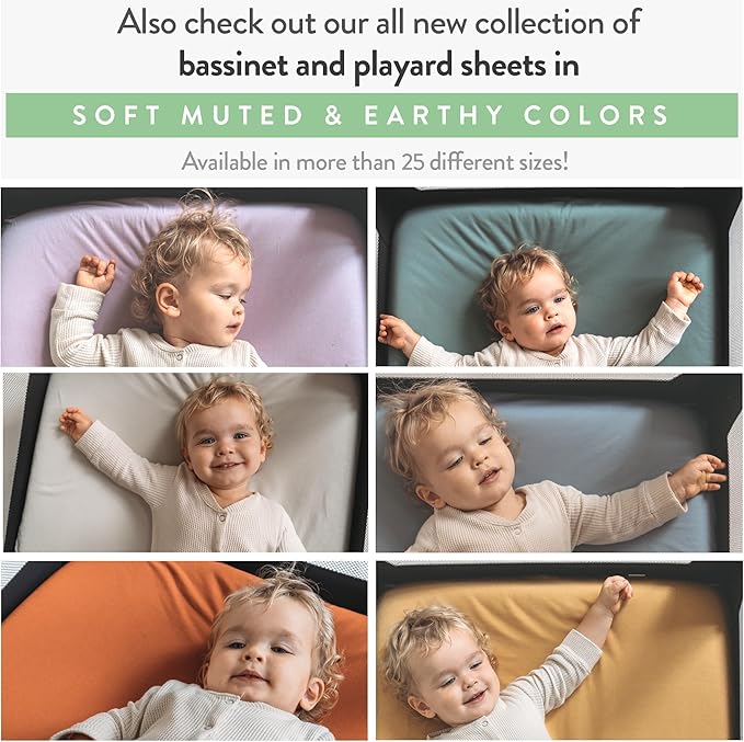 Joey + Joan Waterproof Bassinet Mattress Pad Cover Compatible with UPPABABY Stroller Bassinet – 2 Pack Quilted Mattress Protector Made from Ultra Soft Bamboo Viscose Terry – 14" x 30"