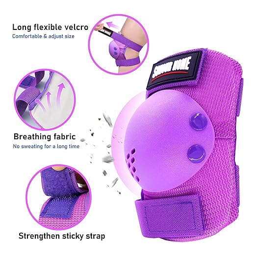 Kids/Youth Knee Pads Elbow Pads Wrist Guards 3 in1Protective Set, for 3-15 Years Child Roller Skates, Cycling, Inline Skating, Skateboard, BMX Bike, Balance Bike, Scooter Riding Sports