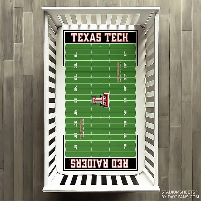 STADIUMSHEETS Day1Fans Officially-Licensed Fitted Crib Sheet (Texas Tech Red Raiders)