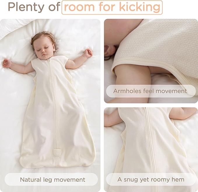 KUB Baby Unisex Sleep Sack 6-12 Months 2-Way Zipper Sleeveless Sleeping Bag 100% Cotton Wearable Blanket for Newborns Infant