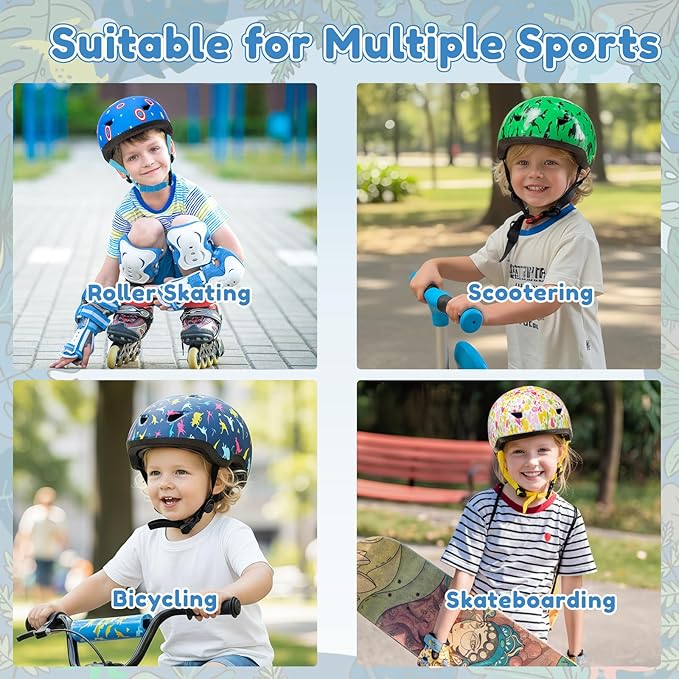 Toddler Bike Helmet with Gloves and Backpack Set, 3 Sizes for Baby Infant to Kids Ages 1-3 3-5 5-8+, Adjustable Boys Girls Bike Helmet for Bicycle/Scooter/Skateboard/Roller Skate