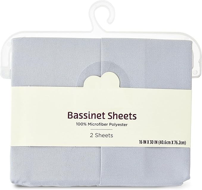 Bassinet Sheets Girl and Boy 2-Piece - Rectangle Bassinet Sheets 16" x 30", Soft Microfiber Bassinet Sheet, Tots Fitted Sheet.