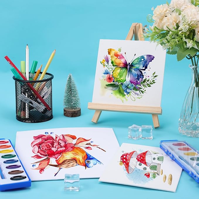FUMILE Watercolor Paint Set Bulk,2 Pack,8 Colors Watercolors Paint with Paintbrush.Washable Watercolor Paint Set Kids for Parties,Birthday Party Favor,valentines for kids classroom.