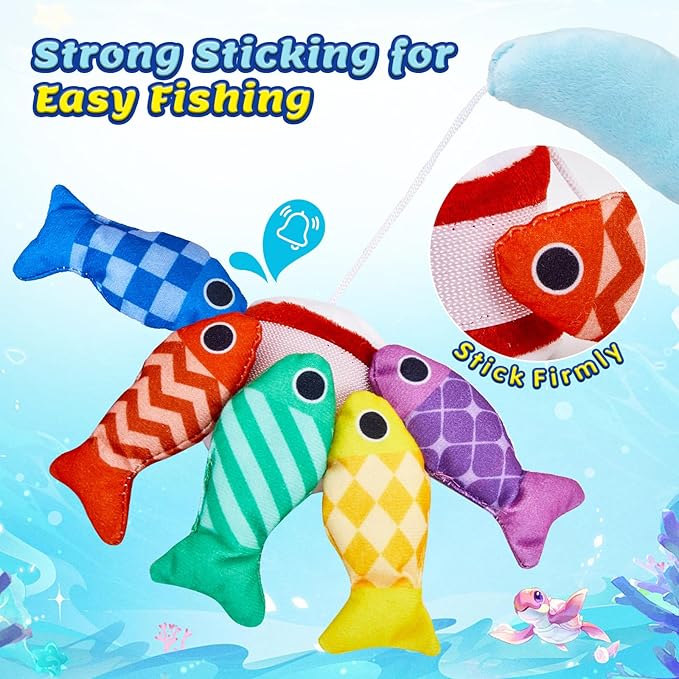 Montessori Toys for 1 Year Old Boy Girl Birthday Gift- Cloth Fishing Game for Toddler1-3 for Grandkids with Stacking Cups Learning Educational Toys Baby Toys 12-18 Months