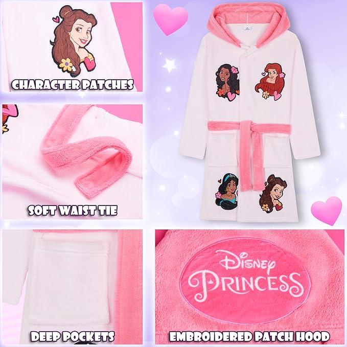 Get Trend Fleece Bathrobe for Girls, Teens, Dressing Gown, Soft Hooded Robe, Cozy Loungewear, Sleepwear Gifts for Girls