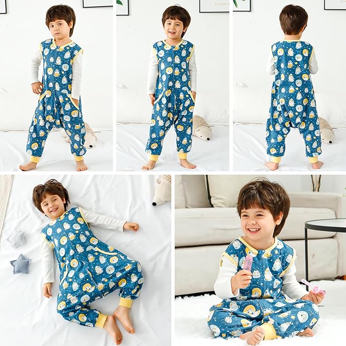 WONDAY Toddler Sleep Sack with Feet, 0.5 Tog Sleeping Sacks for Walking with Legs 12-18 Months 2T