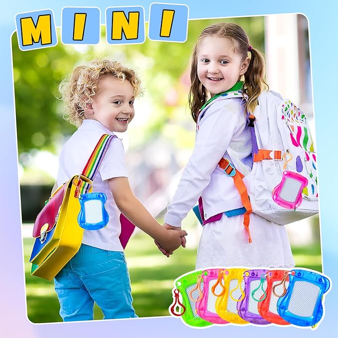 36 Pack Mini Magnetic Drawing Board for Kids, Backpack Keychain Clip Drawing Boards Goodie Bags Stuffers, Erasable Doodle Sketch Writing Pad for Boys Girls Classroom Reward Birthday Party Favor Gifts