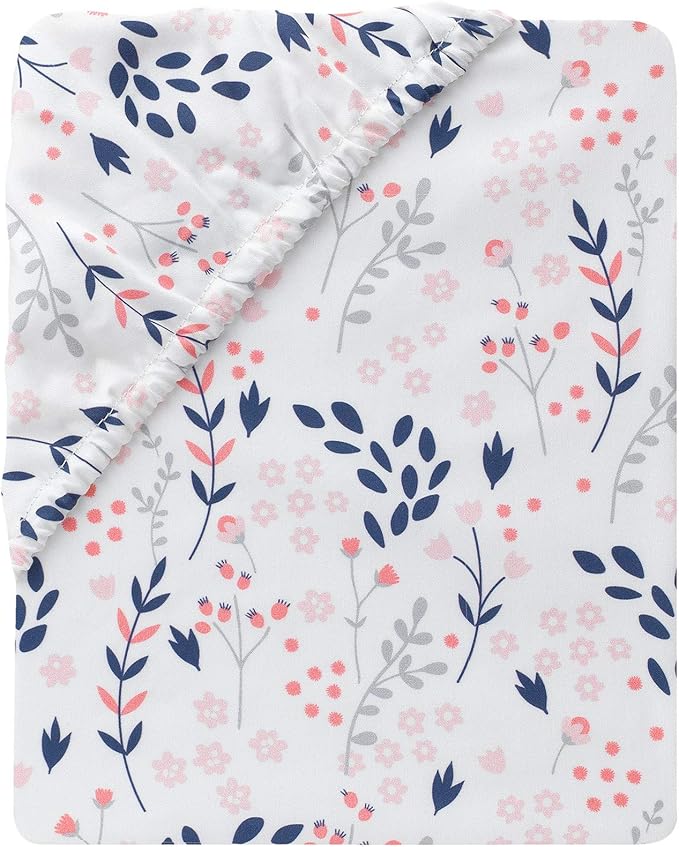 Lambs & Ivy Forever Friends 4-Piece Nursery Crib Baby Bedding Set - Blue, Pink