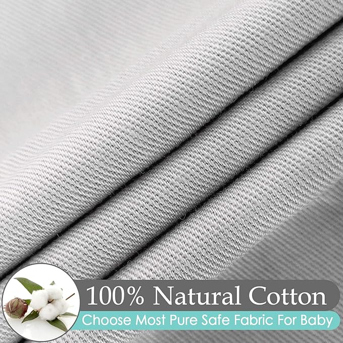 TILLYOU Baby Bassinet Sheets Cotton 2 Pack, 31.5"x18" Breathable Bassinet Mattress Protector, Soft Cradle Bassinet Crib Sheets, Gray