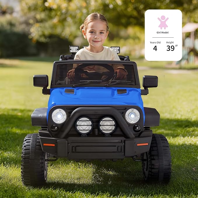 Kids Ride on Car Toy, 24V Electric Car for Kids with Remote Control, 2x200W Motors - Blue